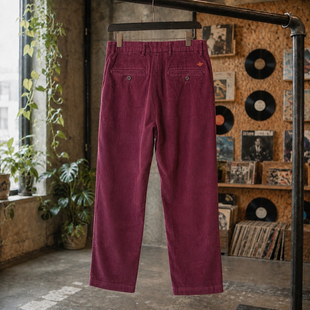 Dockers D2 Straight Corduroy Pants‎ Maroon Burgundy Mens 32x29